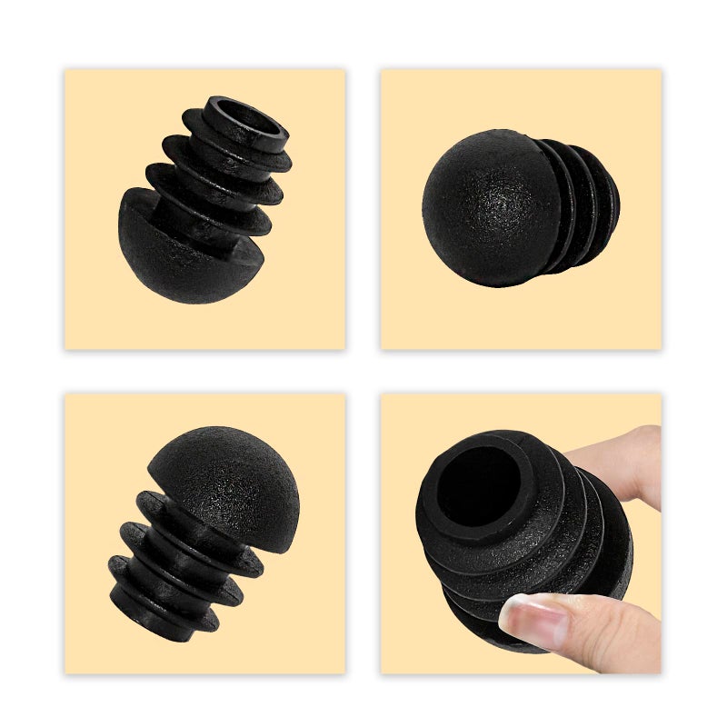 Flyshop 16-Pack 5/8", 16 mm Black Plastic End Caps Round Tube Inserts Furniture Glides for Tables and Chairs (Fit 5/8", 16 mm OD Tube) - Image 5